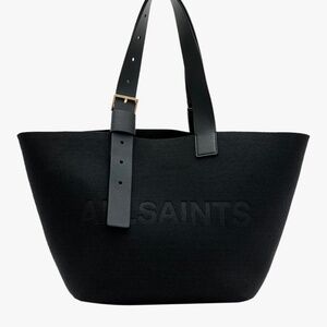 AllSaints WOMEN'S W306XB ANIK FELT E/W TOTE BLACK ONE SIZE
